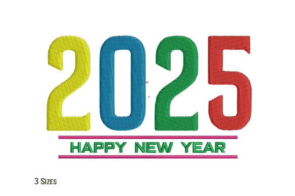 2025 Happy New Year Machine Embroidery