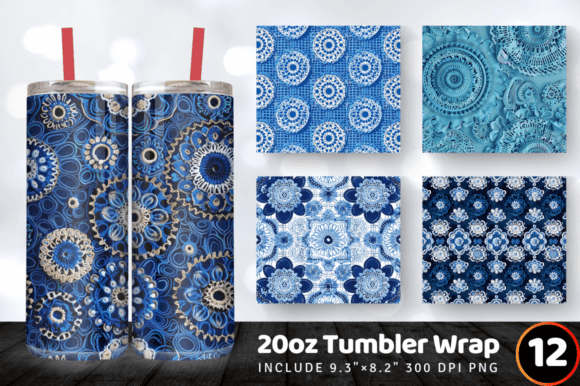Blue Crochet Tumbler Wrap