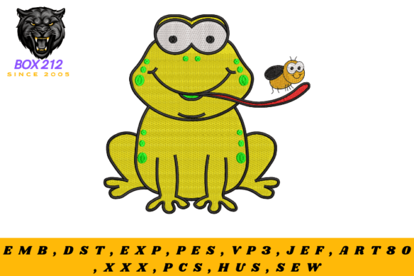 Cute Frog Digital Embroidery Design