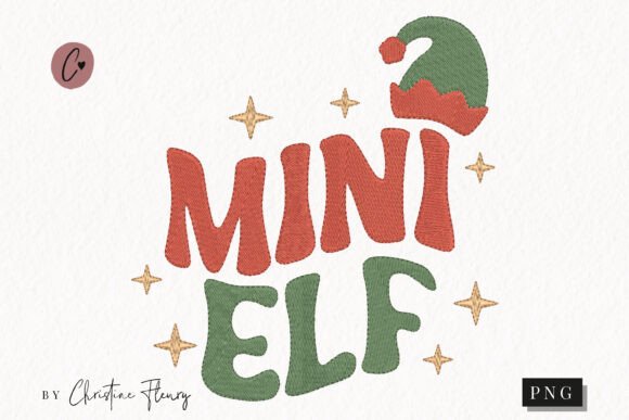 Faux Embroidery Mini Elf PNG