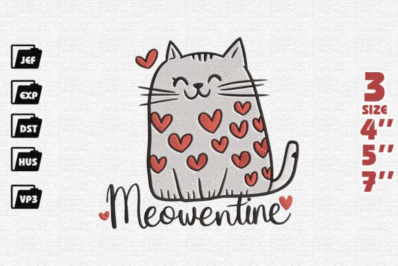 Feline Valentine Embroidery