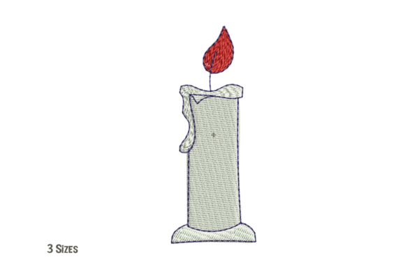Flame Candle Machine Embroidery Design