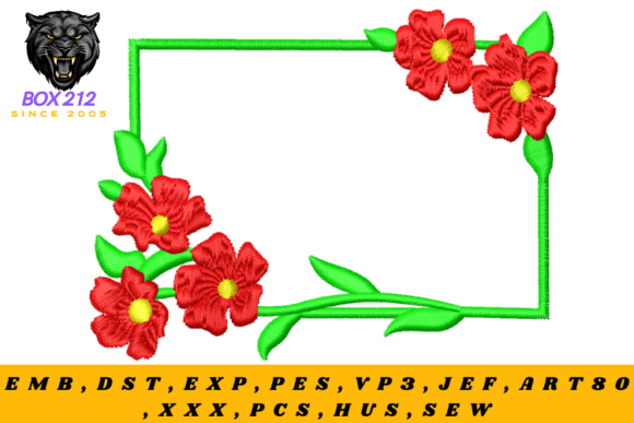 Floral Frame Embroidery Design Descript