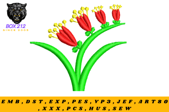 Flowers and Leaves Digital Embroidery