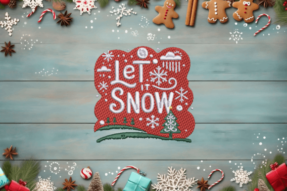 Let It Snow, Christmas Embroidery File
