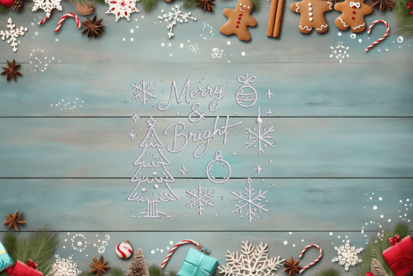 Merry and Bright Embroidery Design
