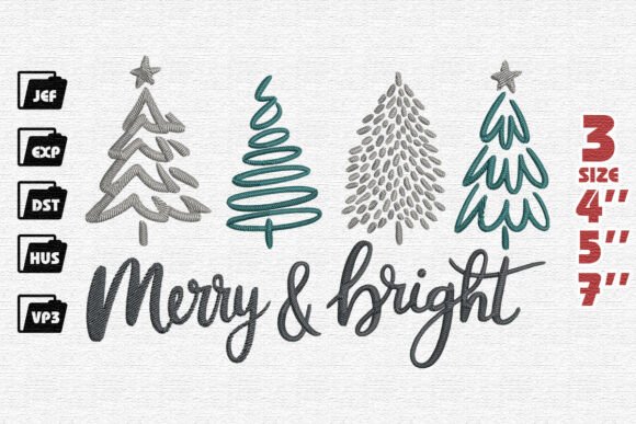 Merry Bright, Christmas Embroidery