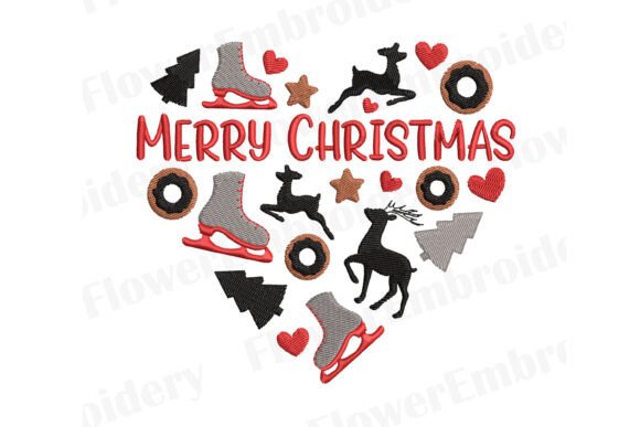 Merry Christmas Winter Machine Embroidery