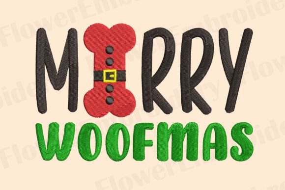 Merry Woofmas Machine Embroidery