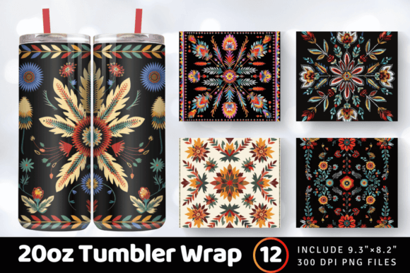 Native American Floral Embroidery Tumble