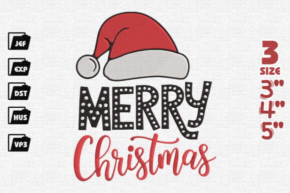 Santa Hat, Merry Christmas Embroidery: A Festive Design Worth Stitching